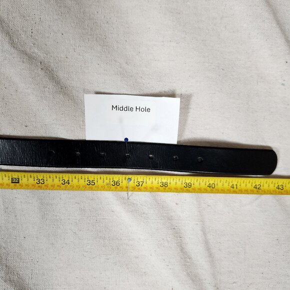 Fossil Black Leather Belt Womens Size Large 1" Wide Roller Buckle Classic - Picture 5 of 16